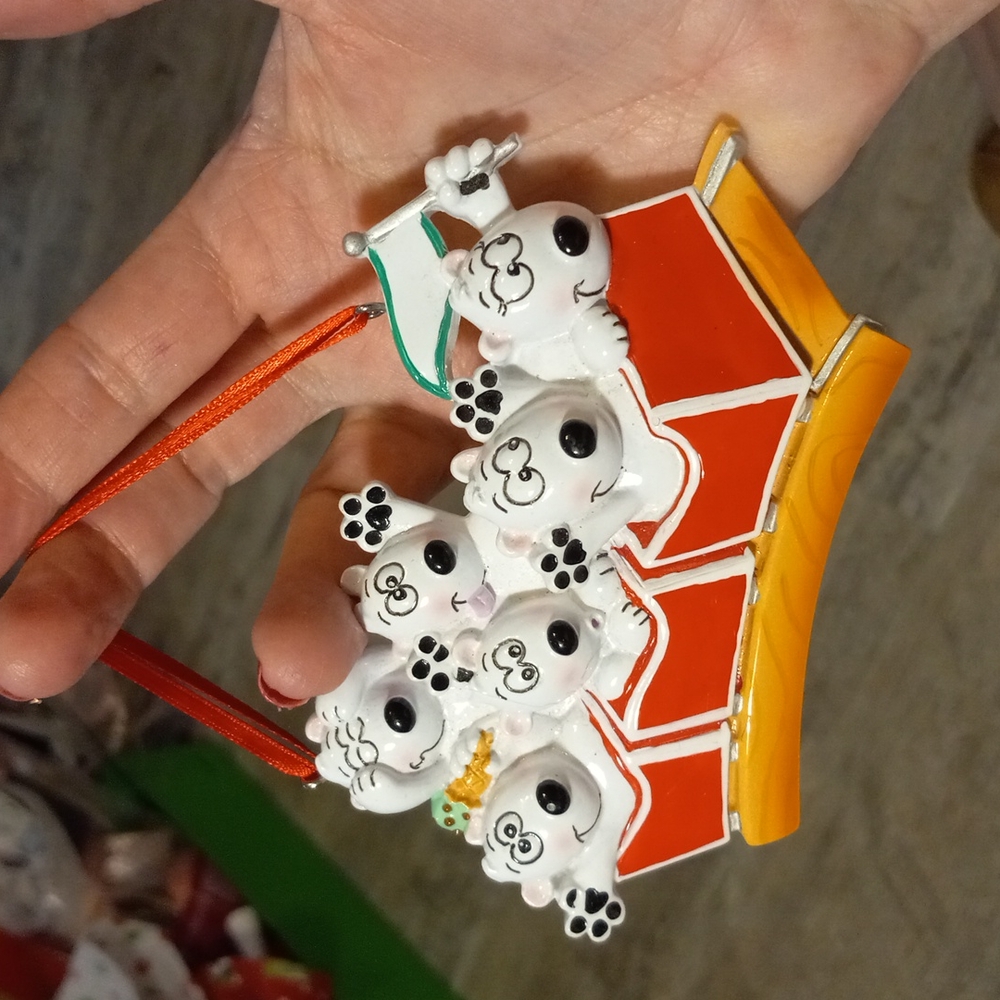 Roller coaster family lovers doggies ornament